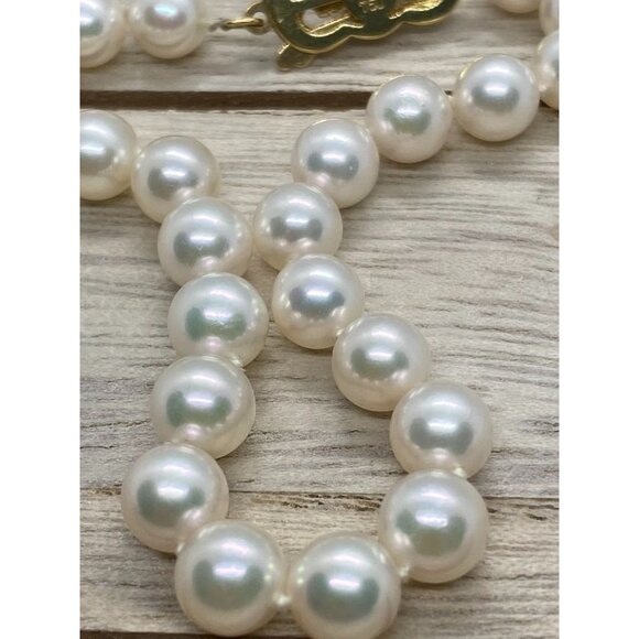 Mikimoto 18k 750 Yellow Gold Pearl Strand Bracelet Size 6.75" - Picture 8 of 8